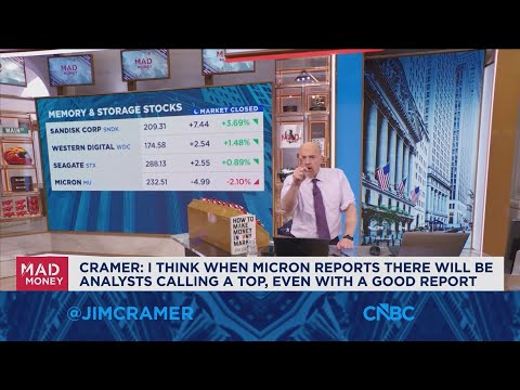 When Micron reports there will be analysts calling a top, says Jim Cramer