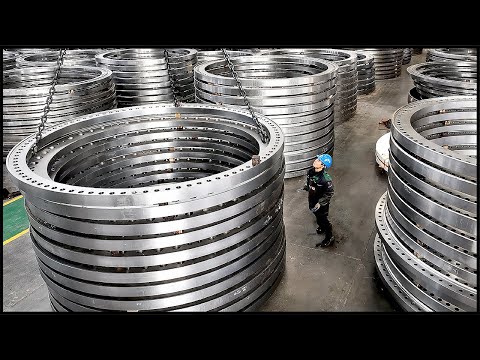 Amazing Giant Flange Mass Production Process! Incredible Heavy Industry Factory!