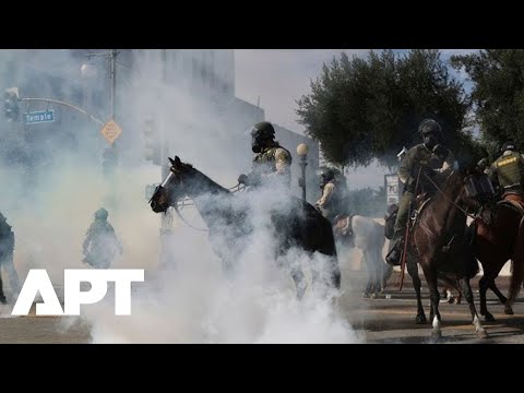 Tense Standoff in LA: Police Use Tear Gas, Mounted Units to Disperse Protesters | APT