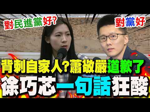 【全程字幕】背刺國民黨..蕭敬嚴道歉"藏心機"?對"黨"好?徐巧芯狠酸:對"民進黨"好?