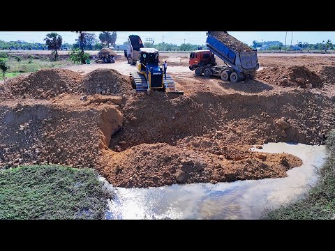 Nice project landfill with good potential technique skill bulldozer operator
