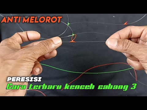 Cara terbaru membuat rangkaian pancing / kenceh cabang tiga dengan 2 warna tanpa swivel