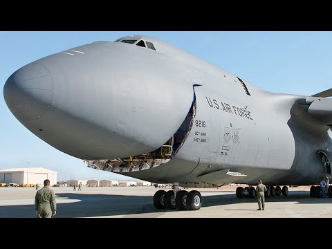 US Largest Aircraft Unloads a Massive Amount of Cargo Through its Nose