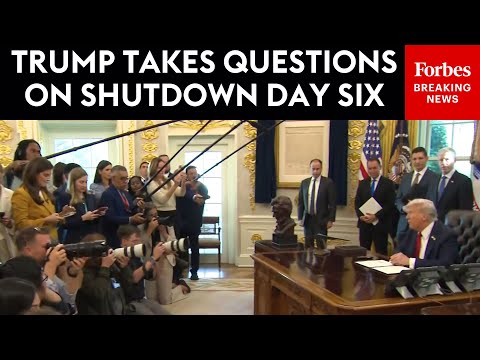 BREAKING NEWS: President Trump Takes Questions From Reporters On Sixth Day Of Government Shutdown