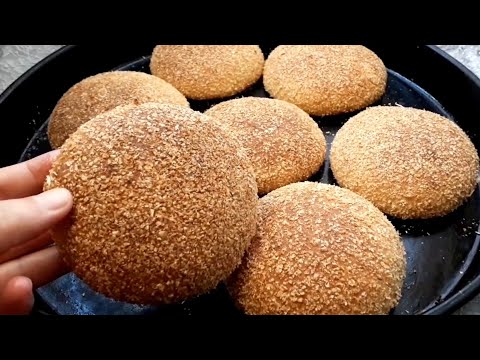 خبيزات القمح الكامل بدون دلك ولا مجهود وبدون دقيق أبيض صحي 100%