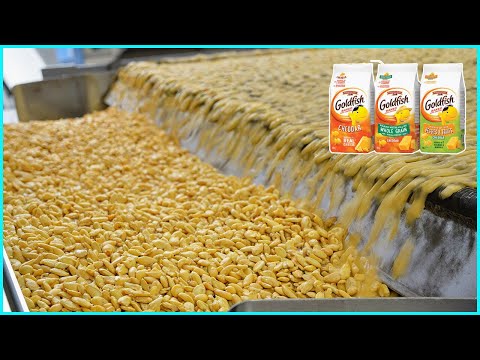 How Goldfish Crackers Are Made in the Factory 55 Million Pounds of Goldfish Crackers Produced Here