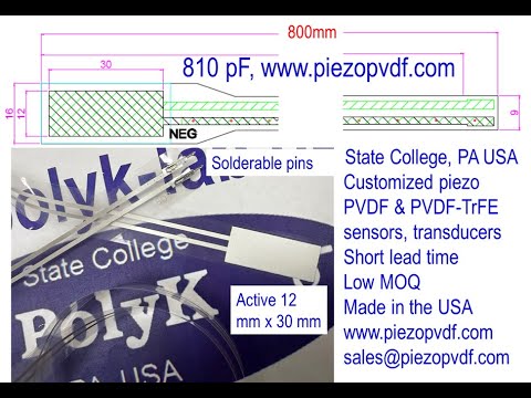 Flexible piezo PVDF sensor with very long lead