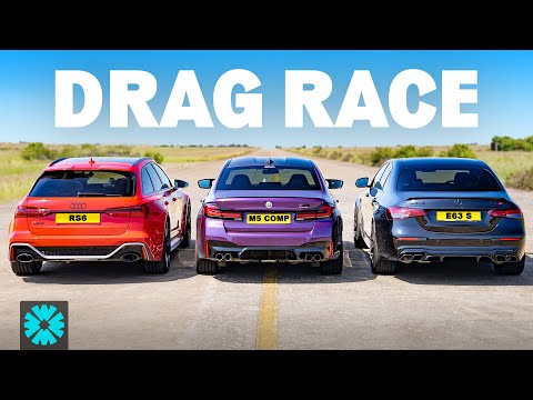 Audi RS6 Performance v BMW M5 Competition v Mercedes-AMG E63 S 1/4 MILE RACE
