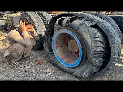 Damaged Truck Tire Repaired with Retreading – Watch Full Process