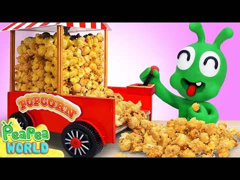Pea Pea Tries To Make Popcorn 🍿 Cartoon For Kids ❤️ Pea Pea World
