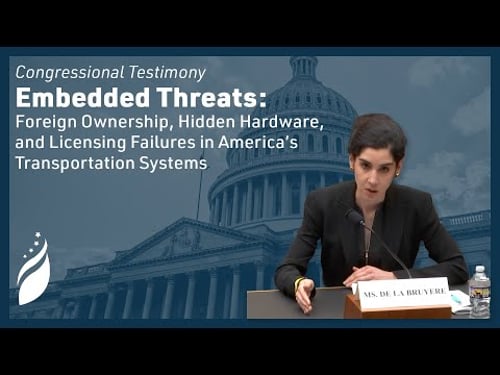 Opening remarks: Foreign Ownership, Hidden Hardware, & Licensing Failures in Transportation Systems