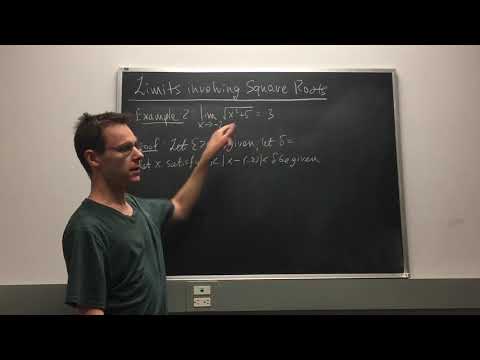 Epsilon delta proofs 7 - Functions involving square roots