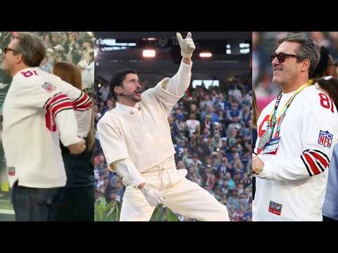 Jon Hamm Dances On Sidelines Of Bad Bunny's Super Bowl Show