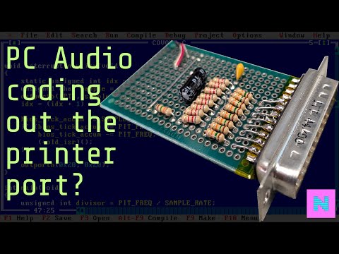 PC Audio with just a parallel port - MS-DOS programming
