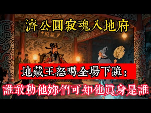 濟公圓寂魂入地府,眾鬼差束手無策。地藏王怒喝全場下跪:誰敢動他?妳們可知他真身是誰!#立地成佛#念佛修行#因果正見#修行障礙化解#生死因果#佛学#佛教
