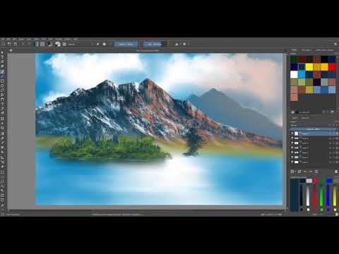Krita - Painting in the style of Bob Ross