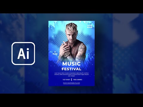 Modern ice Effect Design Music Festival Poster | Adobe Illustrator Tutorial | 3