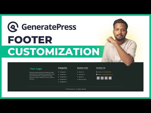 GeneratePress Footer Customization Using GenerateBlock Plugin | GeneratePress Footer Design
