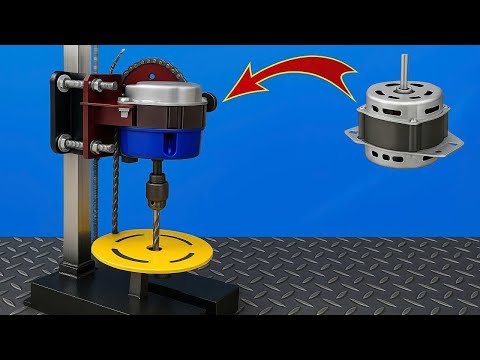 Why Waste Money on a Drill Press? I Built This Beast From A Washing Machine Motor! | DIY
