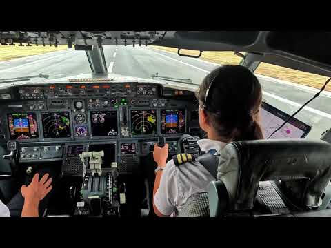 Female Pilot Battles Storm - 737 Landing Raw Emotion | Cockpit View