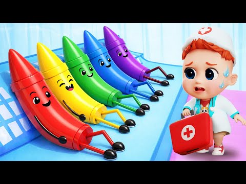 The Pencil Line Challenge | Doctor Checkup Song | Learn Colors | Bibiberry Nursery Rhyme & Kids Song