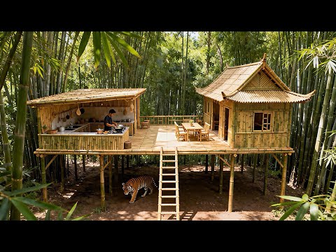 Bamboo Tree Houses High in the Wild Survival Compilation