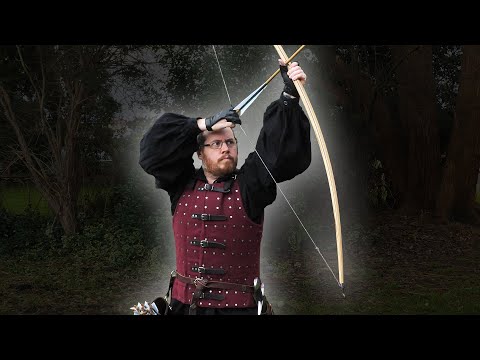 Shooting a 100lb MEDIEVAL LONGBOW the WRONG WAY, but still a historical way.