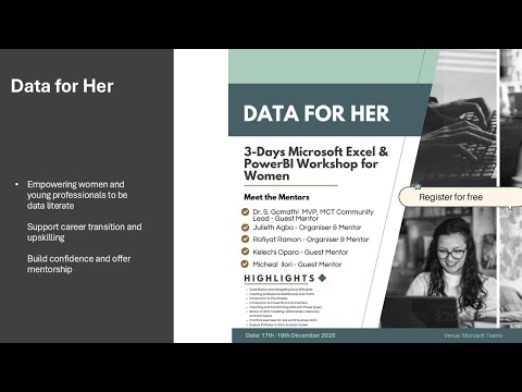 Data for Her: Excel & PowerBI Workshop Day 2 ; Session 1 by Julieth Agbo