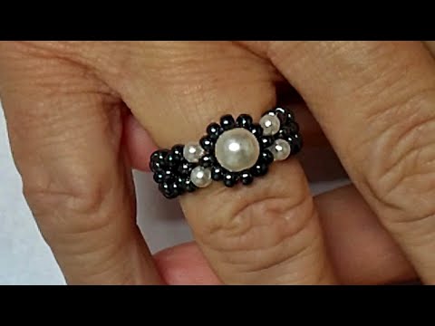 How to make a ring with pearls and beads