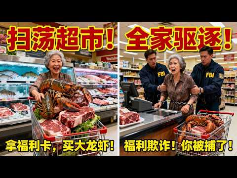 中国大妈在美国超市疯狂「扫荡」龙虾牛排,竟用穷人福利卡偷偷「买单」!结果惊动FBI当场逮捕,被控「福利欺诈重罪」,全家遭驱逐出境!