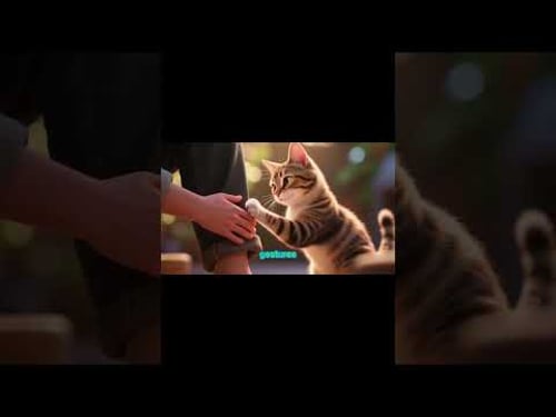 Man Reaches Out to Touch Cat’s Paw Indoors ✨ #sumycat #cat #catbehavior #catpsychology