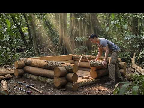 Two Men Built a Jungle Log Cabin – By Hand, From Scratch @menyatudialam