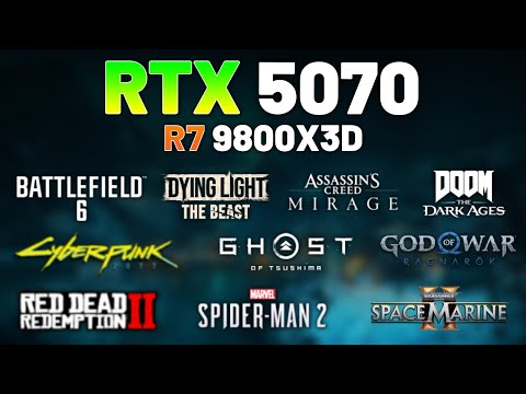 NVIDIA RTX 5070 + RYZEN 7 9800X3D - Test in 10 Games
