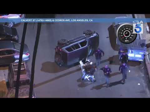 Armed and dangerous suspect flips SUV during L.A. police pursuit | Los Angeles Car Chases