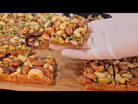 كنافة بالمكسرات بطريقة جدا سهلة وبدون فرن