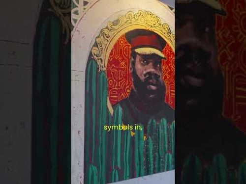 Igbo pride and Josh Egesi's painting of Ojukwu #africaninteriors #africanhome #joshegesi