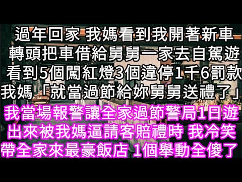 過年回家 我媽看到我開著新車轉頭把車借給舅舅一家去自駕遊看到5個闖紅燈3個違停1千6罰款我媽「就當過節給妳舅舅送禮了」 #心書時光 #為人處事 #生活經驗 #情感故事 #唯美频道 #爽文