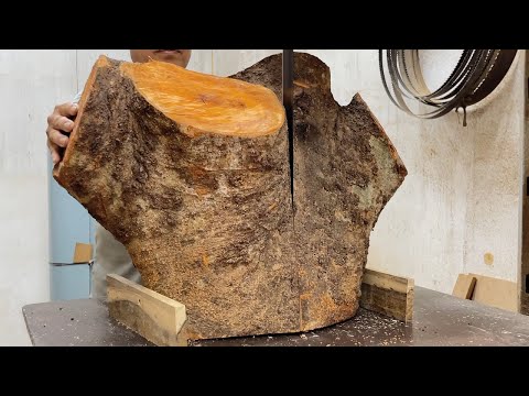 70-Year-Old Man's Amazing Skills With Worthless Tree Trunk // A Unique And Creative Patterned Table