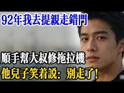 92年我去提親走錯門,顺手幫大叔修拖拉機,他兒子笑着說:别走了!