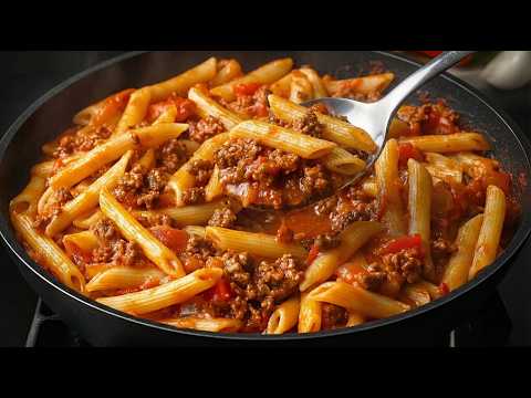 Incredibly delicious pasta with minced meat in 15 minutes! The simplest recipe for dinner!