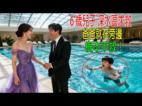 6歲兒子深水區求救,爸爸就在旁邊,根本不救!!!