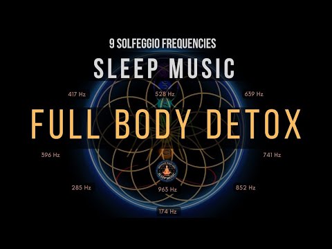 BLACK SCREEN SLEEP MUSIC ☯ All 9 solfeggio frequencies ☯ Full Body Detox