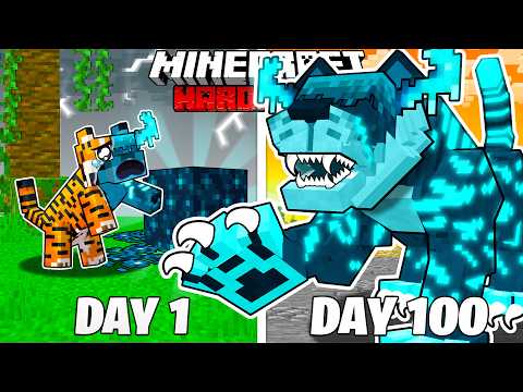 I Survived 100 Days as a WARDEN TIGER in HARDCORE Minecraft