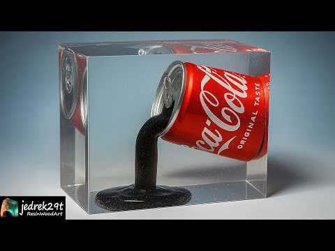 Preserving a CAN of Cola in Epoxy Resin. Pouring COLA