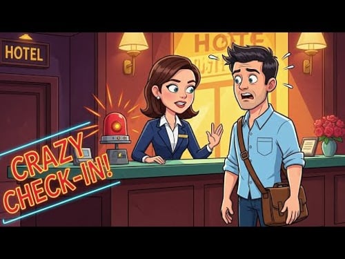Crazy Hotel Check-In! Learn Real English Conversation Through Drama!
