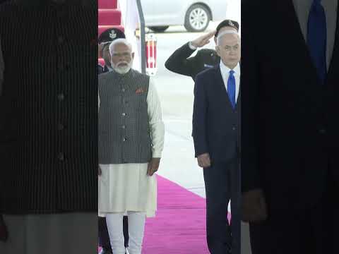 India’s Prime Minister Narendra Modi arrives in Israel