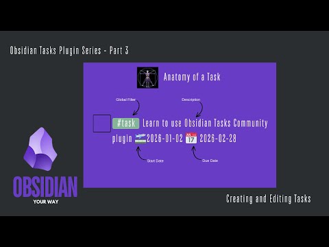 Obsidian Tasks Series, Part 3 - Creating and Editing Tasks