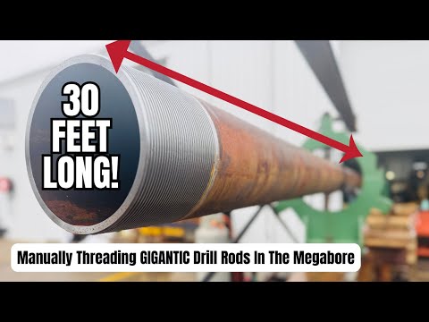 Manually Threading a 30ft Drill Rod (It Weighs a TON!)