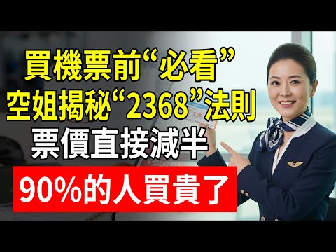 買機票前“必看”:空姐揭秘“二三六八”法則,票價直接減半!90%的人買貴了!#機票 #省錢 #特價機票 #空姐 #旅行攻略