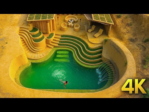 365Days Challange of Building Luxury House Full Furniture with Pool from primitive jungle lifeskills